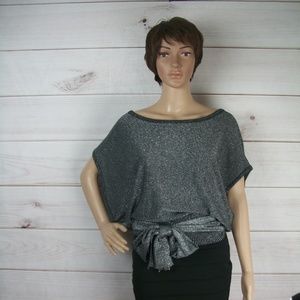 Women's Wet Seal Tie At The Waist black  Blouse